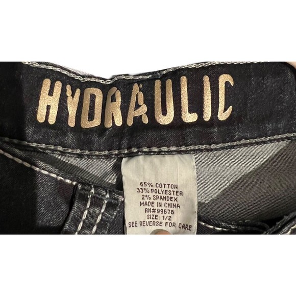 HYDRAULIC  Dark Wash Size 1/2 Skinny Leg Denim Jeans Zip back pockets - Picture 7 of 8